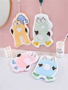 Khăn tay chữ hoạt hình, treo, thấm hút mạnh, nhanh khô, dùng tại nhà không rụng, khăn tay trẻ em/vải lau phòng tắm dày - nhiều màu - Xem 4