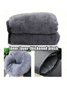 1 Par de Cubiertas calefactadas para Empuñaduras de Motocicleta, Guantes impermeables y a prueba de viento gruesos y cálidos de PU para Motocicleta con Forro (El color y el estilo de las correas y el forro son aleatorios)