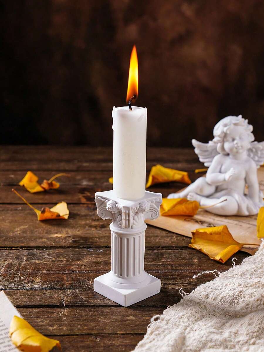 Roman Column Candle Holders, Plastic Greek Pillar Candlesticks For