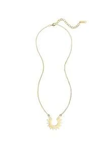 1 chiếc vòng cổ mặt dây chuyền hoa hướng dương tối giản, thiết kế hình bán nguyệt độc đáo, thời trang phong cách châu Âu - Vàng - Xem 4