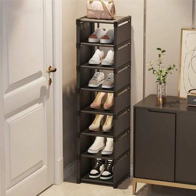 1pc 8-Tier Simple Home Shoe Rack, Multi-Layer Dustproof Storage Shoe Cabinet For Dorm Room, Living Room