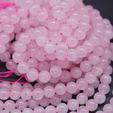 1 chuỗi hạt pha lê tự nhiên, mã não và thạch anh hồng, phụ kiện trang sức DIY bán thành phẩm để làm vòng tay - Hồng - Xem 7