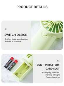 MEET SUN 1个+迷你风扇+手持+带腕带夏季便携式迷你风扇+需自行安装AAA电池+1档风速+静音AAA电池迷你风扇（不含电池）+1个+手持+便携式带腕带+需自行安装AAA电池+1档风速+静音+定妆喷雾+迷你手持风扇，电池供电睫毛烘干风扇，个人手持风扇，夏季必备，一键开/关，适用于办公室、汽车、学校、海滩、露营、购物等场合。 - 白色 - 查看 6