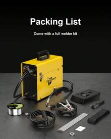 Haxiaoer 145A MIG Welder, 110V Flux Core MIG Welder, 2-In-1 MIG/Lift TIG/Stick, IGBT Inverter With Digital Display, Portable For Gasless Welding - US A Type Plug(110-127V) - View 2