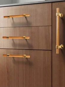 1 tay nắm kéo ngăn kéo bằng gỗ kiểu Mỹ, thích hợp cho tủ, tủ bếp, tủ giày, cửa ra vào, đồ nội thất bằng gỗ, tủ đựng đồ dùng nhà bếp, cửa tủ Tatami, làm bằng gỗ óc chó tự nhiên, tay nắm cửa, bao gồm vít - Nhiều màu - Xem 4