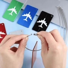 Luggage Tag Identifier Luggage Label Aluminum Steel Cable - Xám - Xem 3