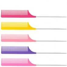 1 件装新款沙龙尖头尾梳，钢齿长尾染发挑染分区造型梳 - 彩色 - 查看 6