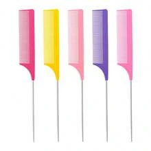 1 件装新款沙龙尖头尾梳，钢齿长尾染发挑染分区造型梳 - 彩色 - 查看 5