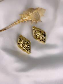 Gold And Silver Statement Earrings Women's Spiral Swirl Thick Vintage Studs Fashion Jewelry