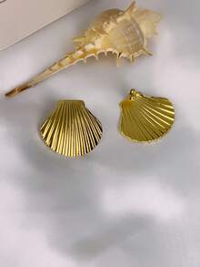 Gold And Silver Statement Earrings Women's Spiral Swirl Thick Vintage Studs Fashion Jewelry