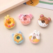 10 / 套混合可爱卡通动物系列兔子小熊猫狗圣诞风格 DIY 奶油凝胶手机壳、钥匙链、发夹、挂绳、树脂首饰配件 - 彩色 - 查看 16