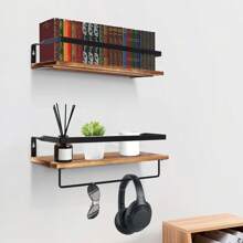 Étagère murale rustique en bois Étagère de cuisine Étagère flottante vintage pour montage mural, étagère murale avec porte-serviettes pour chambre, salon, bureau, salle de bain