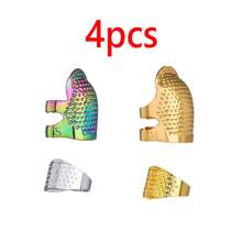 4 piezas Anillo protector ajustable de metal para el dedo, dedal protector para costura a mano, bordado, herramienta y accesorio de costura DIY