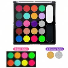 VERONNI 22 màu sơn mặt tan trong nước trang điểm Halloween, bảng màu sơn đèn UV Neon đen, bảng màu sơn mặt chuyên nghiệp cho trang điểm chú hề SFX Halloween - Nhiều màu - Xem 8