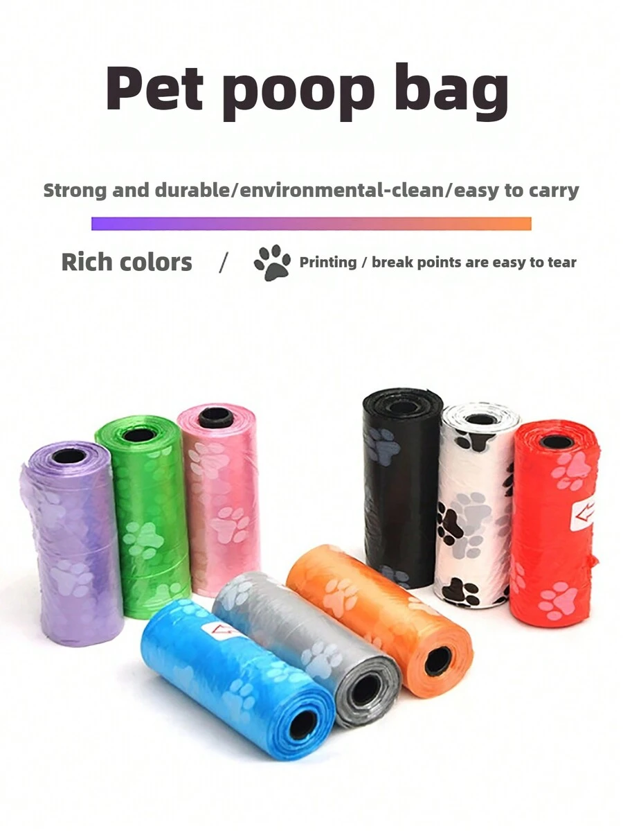 60pcs/5rolls Pet Waste Disposal Bags, Dog Cat Poop Bag, Portable