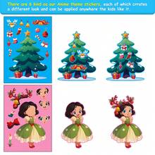 6 tờ nhãn dán Giáng sinh thú vị làm mặt, nhãn dán hoạt hình công chúa nàng tiên cá cây thông Noel, 6 kiểu tự làm nhãn dán Giáng sinh cho phần thưởng tiệc, thủ công mỹ nghệ, sổ lưu niệm máy tính xách tay - Nhiều màu - Xem 4
