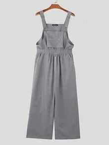 INCERUN Fashion Men Sleeveless Strappy Elastic Waist Zip Up Jumpsuits Casual Long Bib Dungarees Rompers Cargo Overalls - Xám - Xem 7