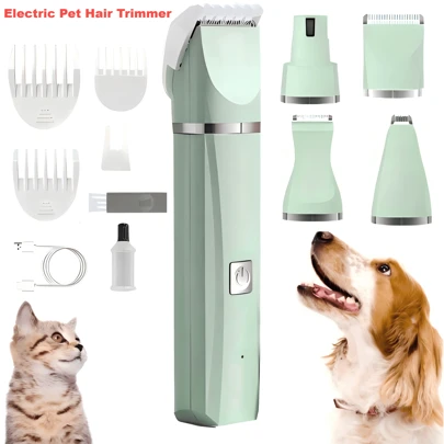 宠物修剪器，可充电式狗用宠物剪 - 带修脚剪的专业宠物美容套装 - 安静、高效的修剪 - 适合家庭使用和专业宠物美容师，是圣诞节送给宠物美容师的绝佳礼物！