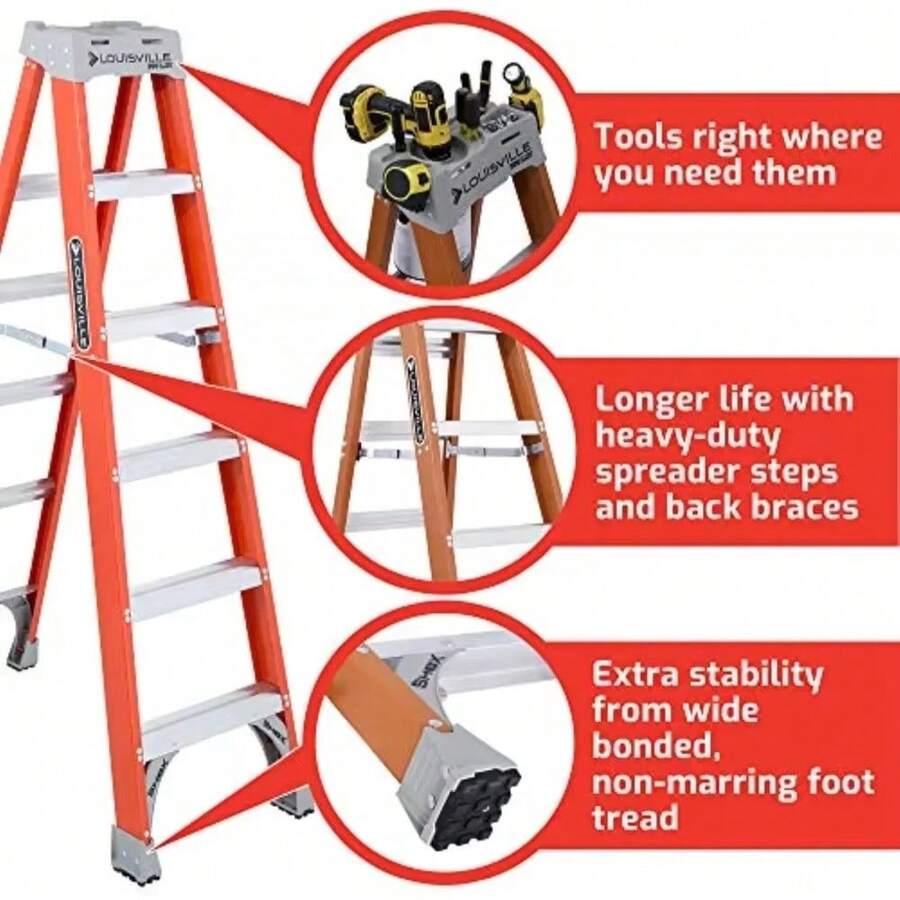 Louisville Ladder 6Foot Fiberglass Step Ladder, 300Pound Capacity