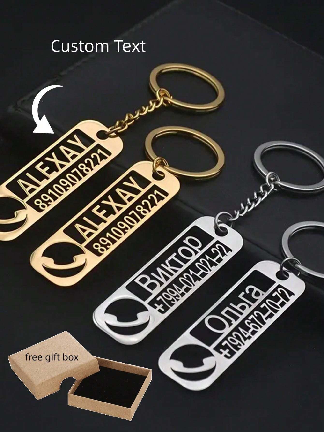 Creative Fashion Number Plate Name Keychain, Custom Fashion Jewelry