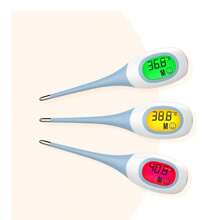 Oral Thermometer, Large Screen LCD Three-Color Backlight Electronic Thermometer/Water-Proof Thermometer