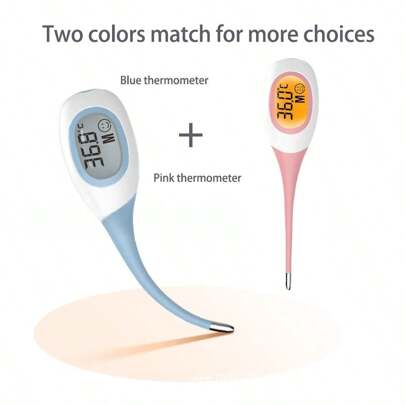 Oral termometer, storskärm LCD trefärgad bakgrundsbelysning elektronisk termometer/vattentät termometer
