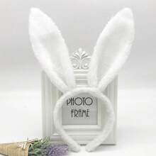 1pc Oversize Plush Rabbit Ear Headband Hair Hoop, Suitable For Party Decoration Halloween - Multicolor - View 1