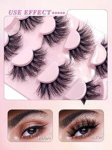 ENCHUW 4 Cặp Lông Mi Giả 25mm Lông Mi Mềm Mịn Lông Mi Dày Ấn Tượng Thích Hợp Cho Trang Điểm Dự Tiệc - Lông mi Criss Cross - Xem 4