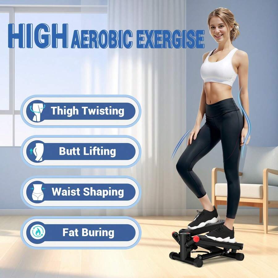 Steppers For Exercise At Home, Mini Stepper With Resistance Bands, Air