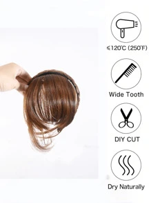 1件编织发带，合成纤维刘海头饰，适合女性，四季皆宜，日常休闲佩戴，发型设计，刘海假发