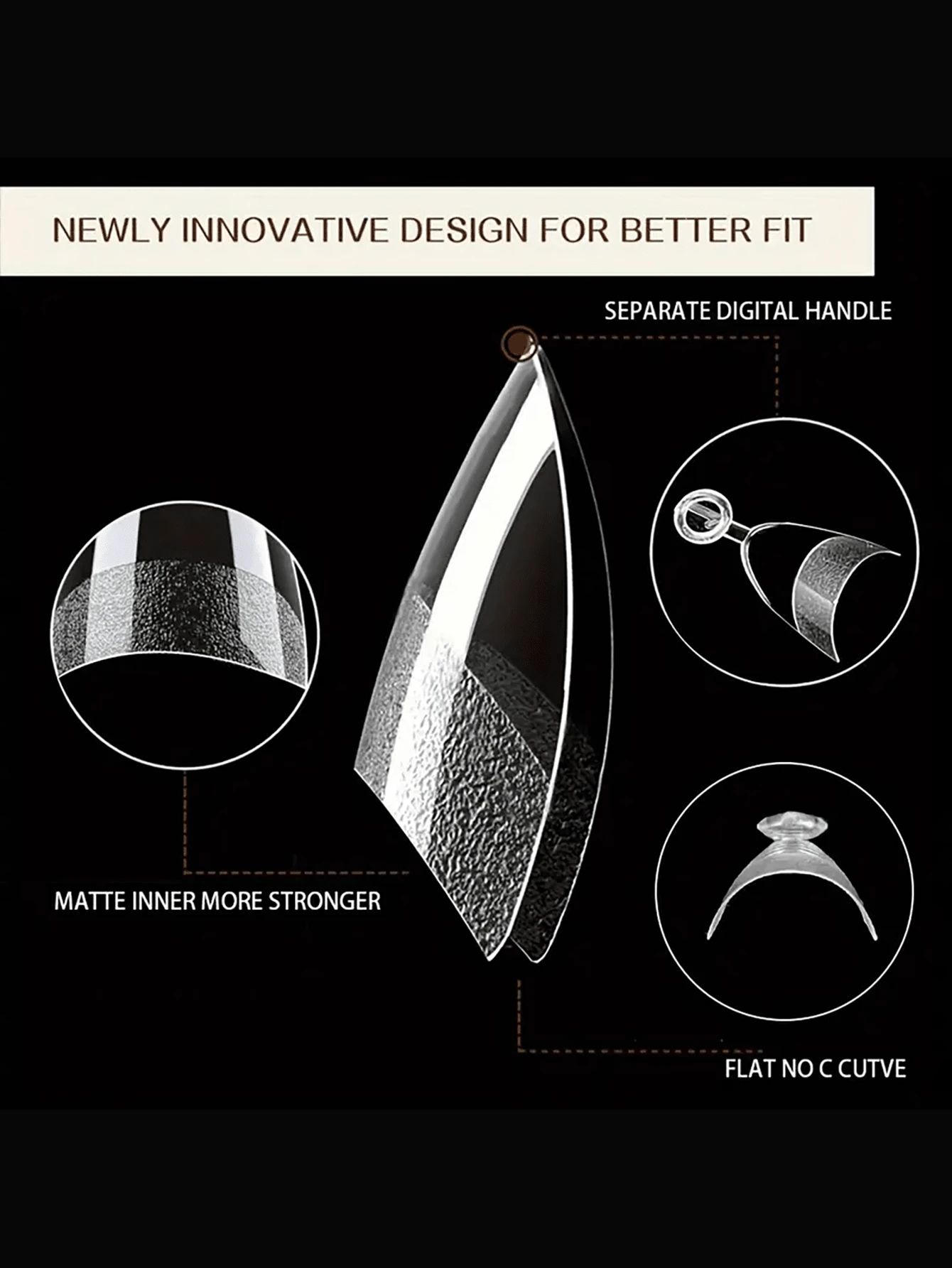 240pcs Deluxe French Nail Tips Set SemiMatte Sharp Round Heads, Full