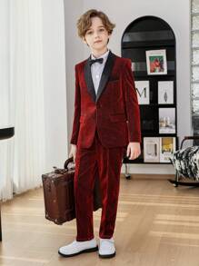 3pcs Young Boys Suit Set - Jacket, Pants, Bowtie, Birthday/Christmas/Wedding Party Formal Wear