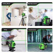 16 Lines 4D Laser Levels 360 Horizontal Vertical Green Line Laser Level Self Leveling Measuring Leveling Tool - 三腳架套裝-1.5m - 查看 7