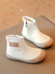 幼儿靴防踢皮靴2023秋冬新款宝宝女童鞋短靴软底男童中筒靴