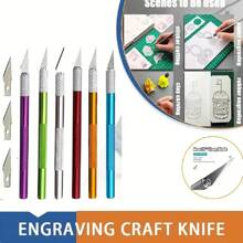 6/12 Stücke Präzisions Handwerks Messer Set - Hochpräzise Universalmesser Set mit extrem scharfen Klingen für Schnitzereien, Architektur Modellbau, Scrapbooking, DIY Kunstwerke und mehr - umfassendes Werkzeug für kunstschaffende Einzelpersonen und Profis (6mm Aluminiumlegierung Griff mit 11# 1# 3# 4# Klingen)