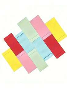 10-Color Simple Envelopes, Double Coated Paper & Kraft Paper Colorful Coin Envelopes For DIY Back To School