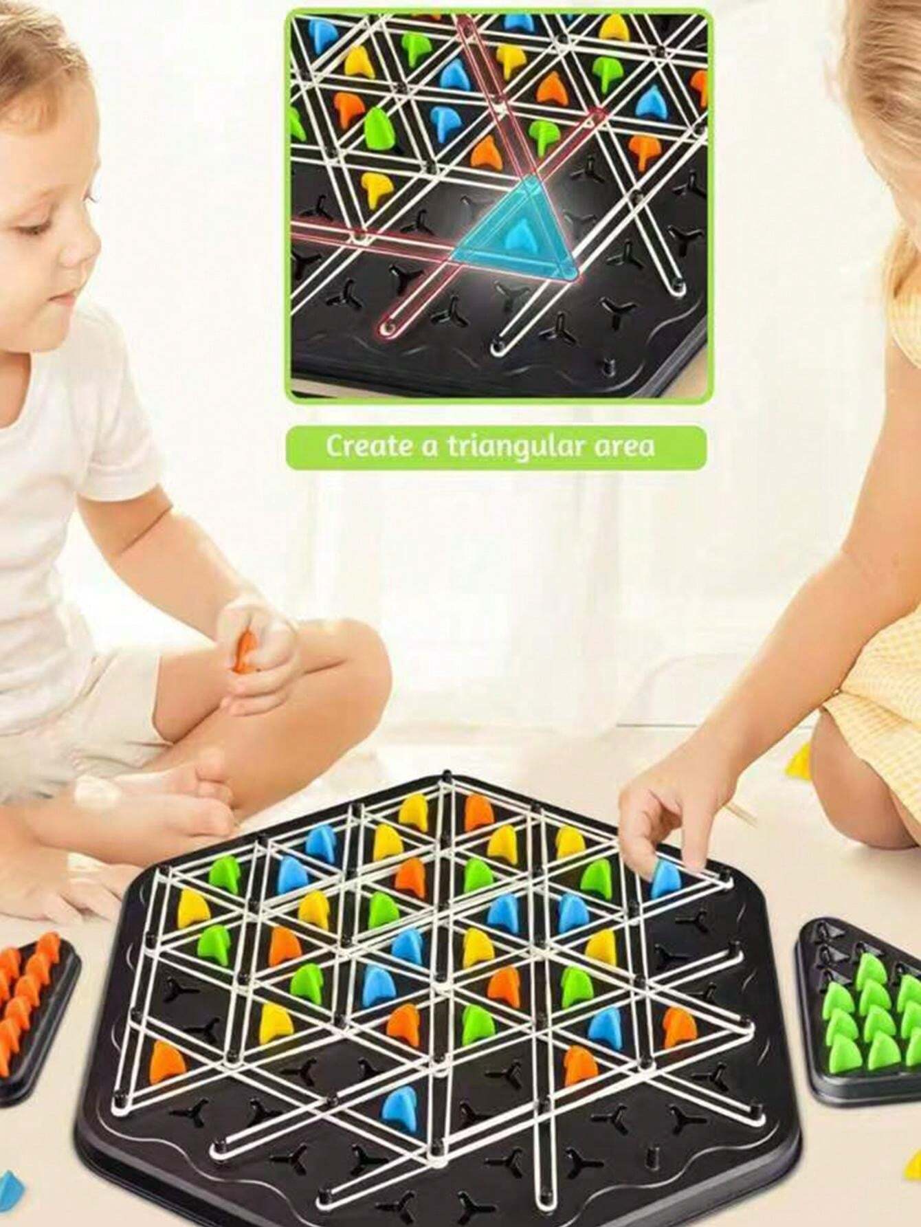 Connected Triangle Board Game, Kids' Interactive Chess Style Logic