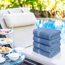 Extra Large Bath Towels 100% Cotton 27"X54" 4 Bath Towel, Soft Quick Dry - Hải quân - Xem 2