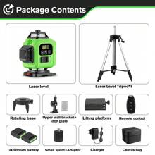 16 Lines 4D Laser Levels 360 Horizontal Vertical Green Line Laser Level Self Leveling Measuring Leveling Tool - 三腳架套裝-1.5m - 查看 2