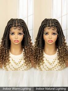Tóc giả ren tổng hợp phía trước, tết xoăn, nhiều màu, dùng để đội hằng ngày/dự tiệc/phụ kiện trang phục lễ hội - Rỉ Nâu - Xem 7