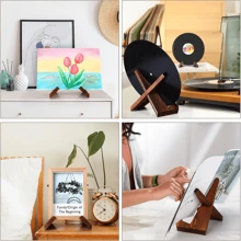 1pc Handmade Wooden Cookbook Stand, Rustic Farmhouse Recipe Book Holder For Kitchen Countertops And Cabinets! - Brown - View 6