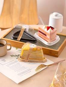 9 hộp đựng bánh hình tam giác bằng nhựa PP trong suốt - Đen/Vàng, Thích hợp đựng bánh phô mai và món tráng miệng, Dễ dàng cất giữ và trưng bày, Hộp đựng bánh hình tam giác và bánh nướng có nắp, Hộp đựng lát bánh bằng nhựa trong suốt đựng bánh phô mai, tiệc cưới, tiệm bánh - Hộp đựng tráng miệng chống rò rỉ để mang đi và tiệc tùng - Nhiều màu - Xem 6