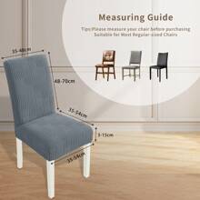 CYCMACO Chair Covers With Backrest 4/6 Pieces, Stretch Chair Cover, Universal Chair Covers For Dining Room Kitchen, Washable Removable, Easy To Clean And Durable - 淺灰色 - 查看 6