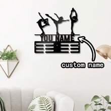 1PC DIY Metalowy wieszak na medale łyżwiarza figurowego z personalizowanym imieniem, stojak na medale łyżwiarskie, uchwyt na nagrody dla entuzjastów łyżwiarstwa figurowego, trwały znak na nagrodę