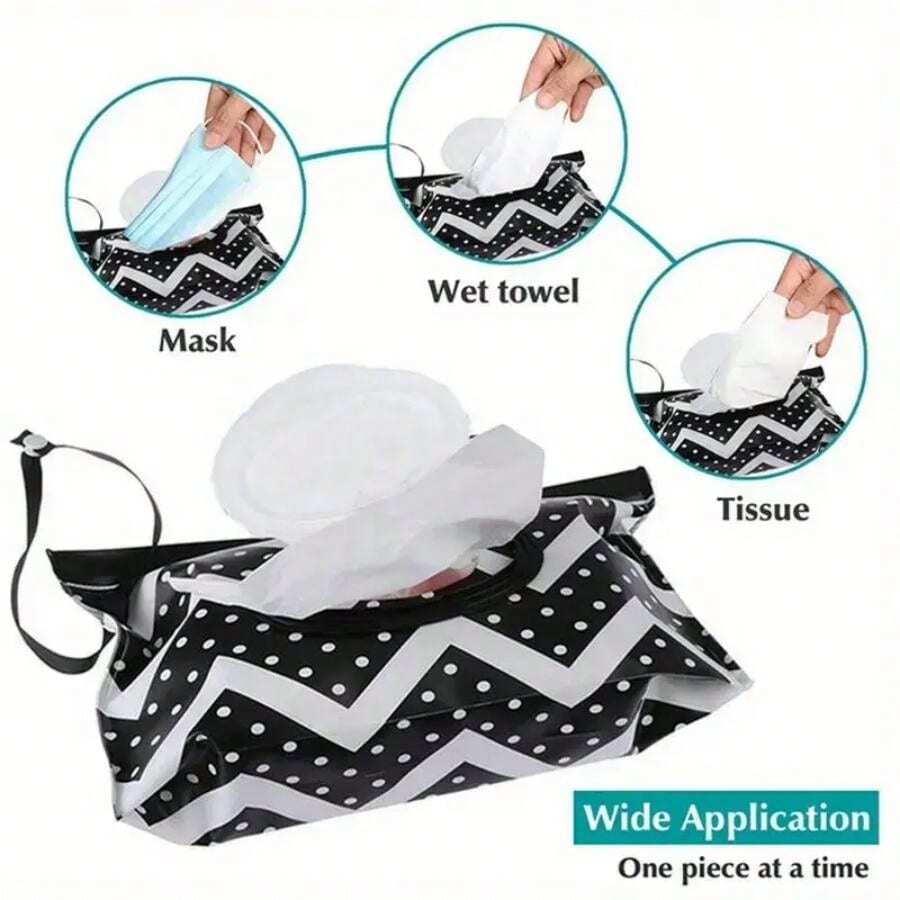 Wet Wipes Case (Wave/Feather Design) Lightweight, Portable HandHeld