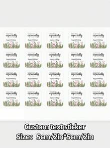 24pcs/48pcs/72pcs Holiday Greenery Handmade Especially For You Square Sticker Personalized Christmas Stickers Christmas Doodles Gifts Labels Tags