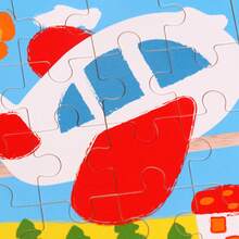 Rompecabezas de madera con imagen, juguetes de rompecabezas con imagen respetuosos con el medio ambiente, ejercicio de coordinación mano-ojo de curvatura redondeada para niños para el hogar - Multicolor - Ver 6