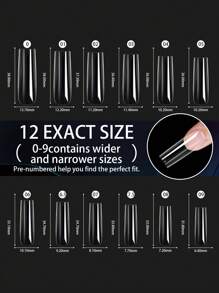 120 peças de cobertura total unhas postiças pontas XXLong unhas quadradas unhas postiças extensão de gel descascável unhas cápsula unhas postiças suprimentos para arte de unha adequados para meninas mulheres arte de unha estilo faça você mesmo