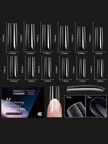 120 peças de cobertura total unhas postiças pontas XXLong unhas quadradas unhas postiças extensão de gel descascável unhas cápsula unhas postiças suprimentos para arte de unha adequados para meninas mulheres arte de unha estilo faça você mesmo