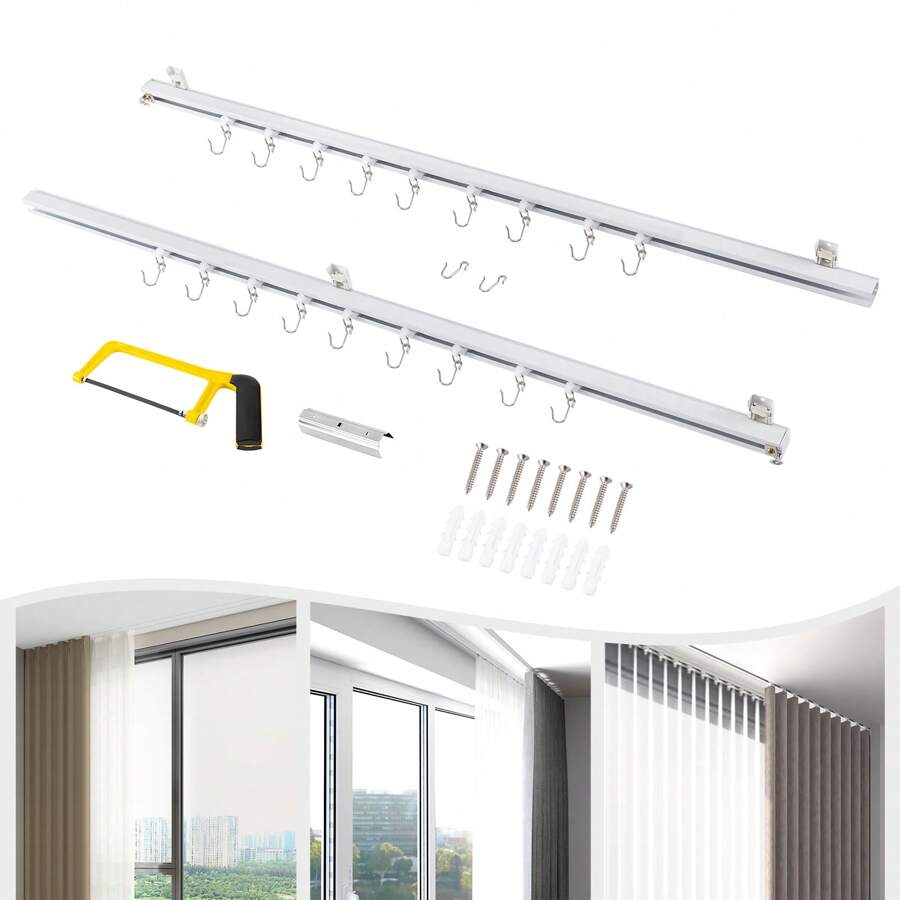 36ft Scalable Curtain Track Ceiling Mounted Curtain Track Kit Room